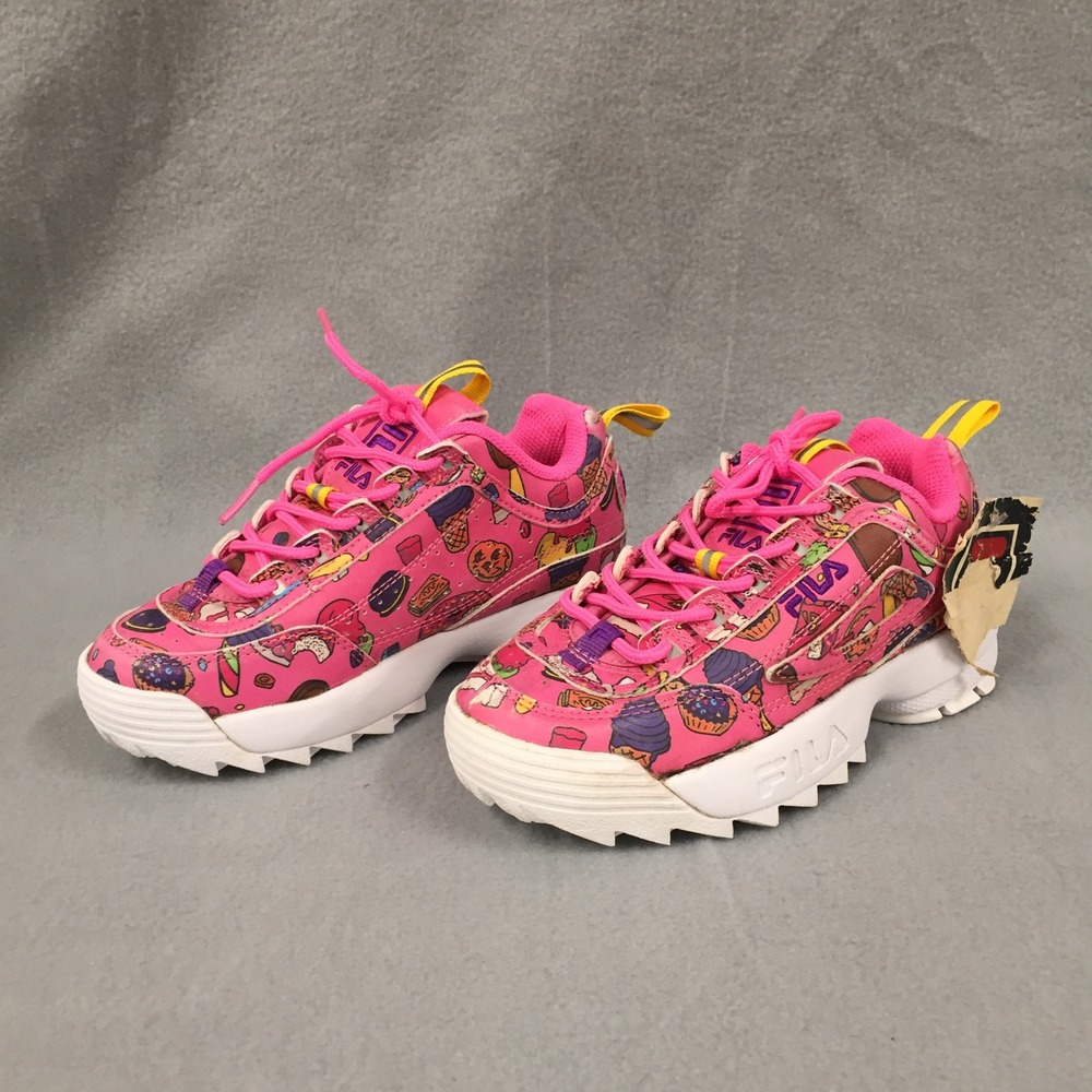 Fila Disruptor II Kids Pink Sweet Treats Cupcake Sneakers 3XM01784-694 Size 13